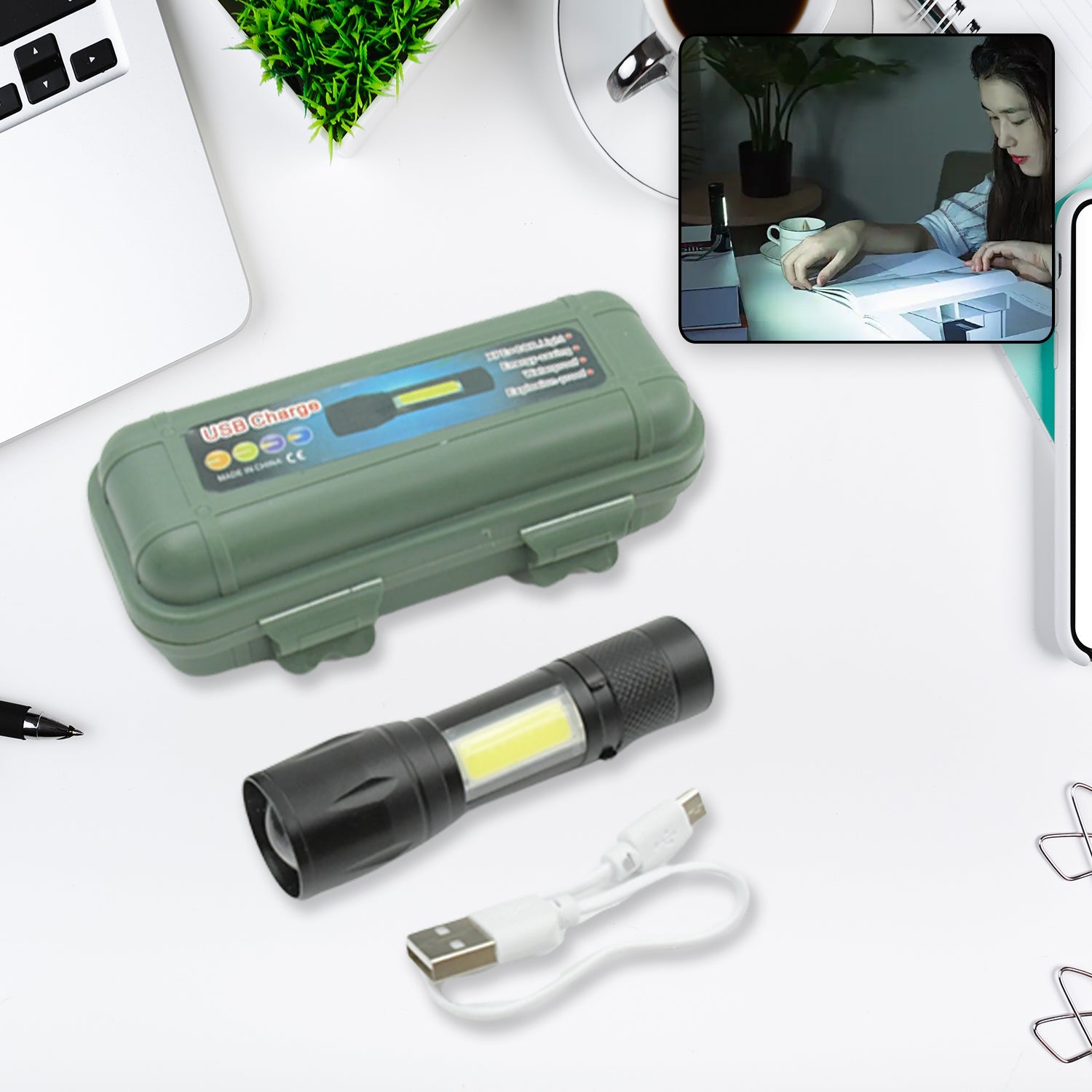 7526 LED Flashlight Rechargeable USB Mini Torch, Ultra Brightest Zoom Flash Light Handheld Pocket Compact Portable Tiny Lamp with COB Side Lantern, High Power Tactical Travel Emergency Flashlights 7526 LED Flashlight Rechargeable USB Mini Torch, Ultra Brightest Zoom Flash Light Handheld Pocket Compact Portable Tiny Lamp with COB Side Lantern, High Power Tactical Travel Emergency Flashlights